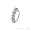 MULTI CZ DOUBLE LINE 316L SURGICAL STEEL HOOP NOSE RING